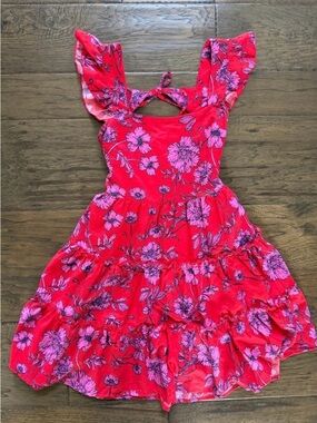 NWT B.O.G. Collective Red Floral Tiered Sundress - Small